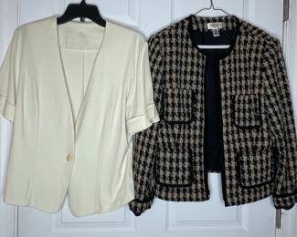 Talbots Houndstooth Blazer and Cream Short Sleeve Blazer vtg