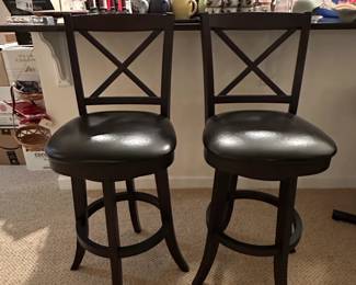Crossback Swivel Bar Stools Set of 2