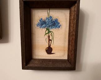 Blue Hydrangea Painting on Wood Panel