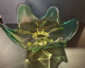 Murano Style Art Glass Sea Anemone Bowl