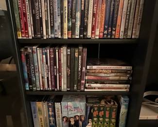 Collection of DVDs and VHS Tapes