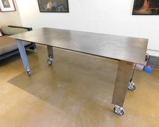 4 x 6 rolling solid steel table