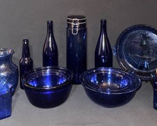 Vintage Cobalt Blue Pyrex Anchor Hocking