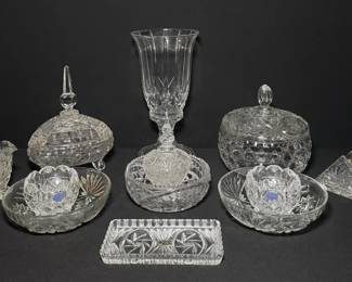 Leaded Cut Glass Collection... Exquisite Bonbonniere, Bohemian, Lausitzer, etc.