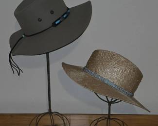 Stunning Pair of Womens Authentic Stetson Hats  American Buffalo Felt  Minot Sisal Straw