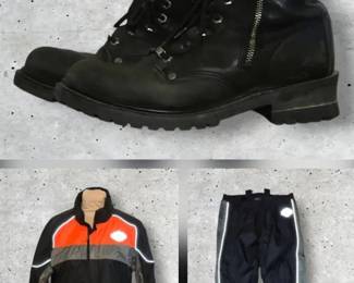 HD Motorclothes Riding Gear Bundle Large Nylon Jacket Pants  SideZip Boots
