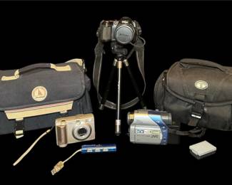 Vintage Camera Video Lot Nikon, Canon, JVC 