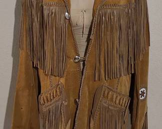 Vintage Scully Suede Fringed Jacket with Beadwork