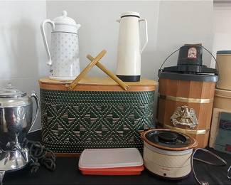 Picnic Basket, Carafes, Ice cream Maker and More