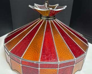 Vintage Stained Glass Pendant Light