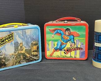 Vintage Metal Lunch Boxes And Thermos