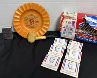 VintagePark Lightersl Lighters, Ashtray, Corn Cob Pipe, Presidential Collection Series Matchbooks