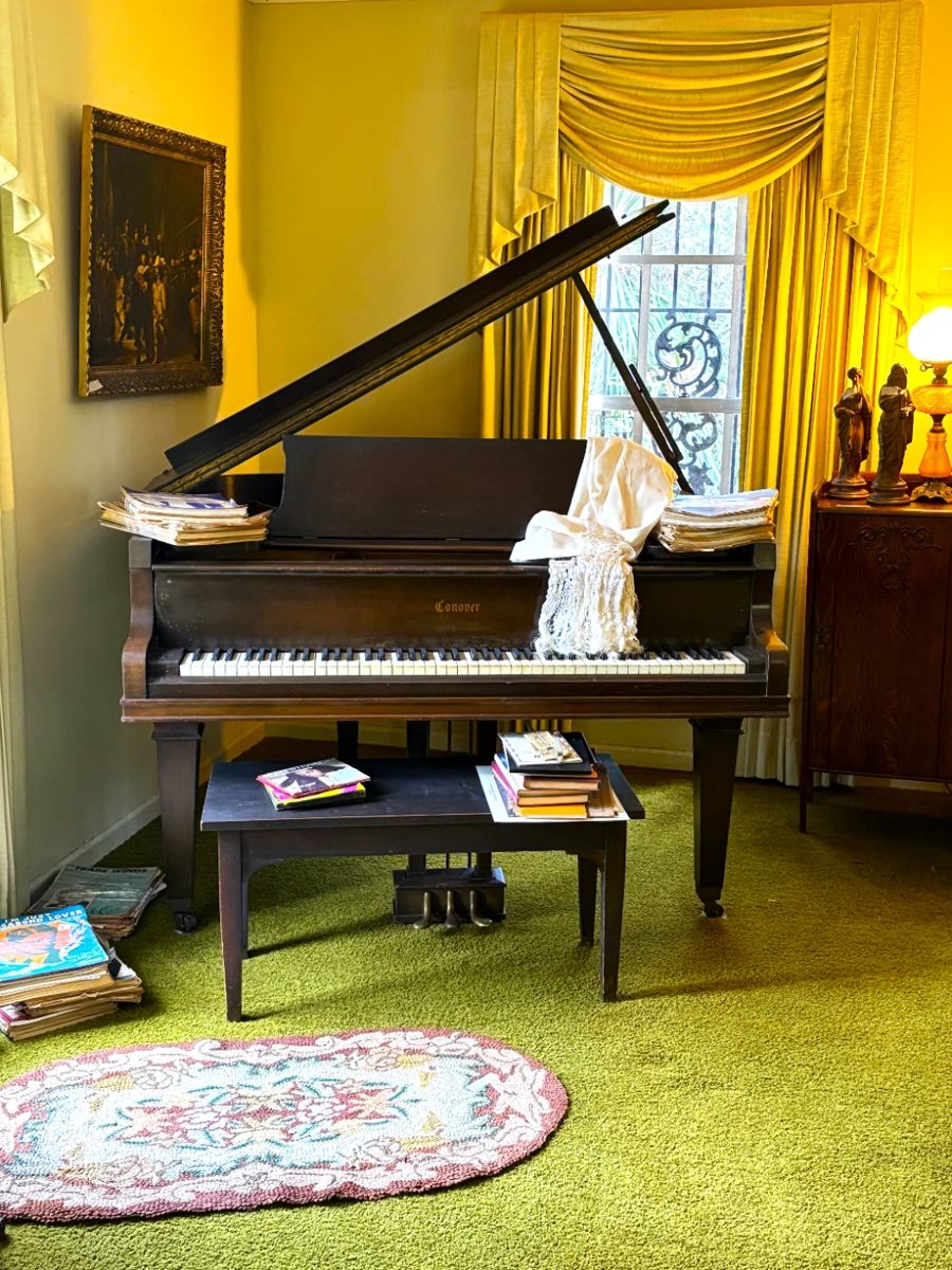 Baby Grand piano purchased by the family from the estate of Governor and Mrs. Henderson