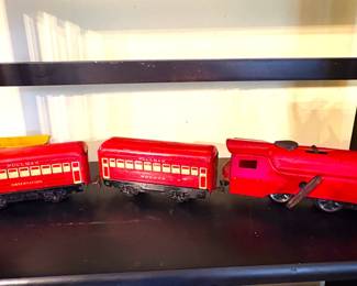 vintage (pre-WWII) Marx wind-up train with tracks