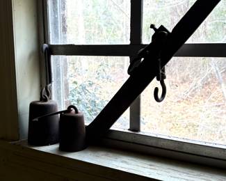 vintage cotton weigh-up scale and weights