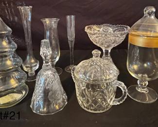 Assorted crystal and glass