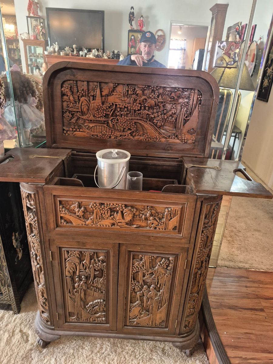 Carved Asian bar