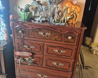 Dresser and animal figures 