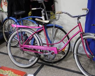 2 1940-50s balloon wheel bicycles - boy’s Schwinn Spitfire & girl’s Columbia