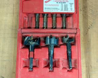 Milwaukee Plumbers Bit Kit Includes 7 Self Feed Bits With Case 