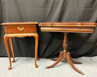 2 Wooden Side Tables With Drawers