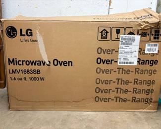 Used LG LMV1683SB overtherange microwave oven.