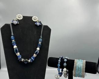 Blue And Silver Jewelry Set