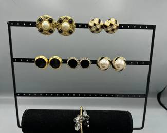 Black White And Gold Earrings 