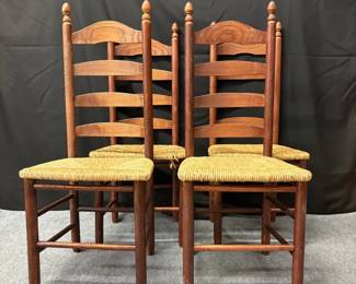 4 Rustic Looking Ladder Back Chairs