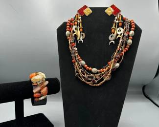Red Orange And Yellow Beaded Jewelry
