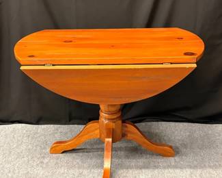 Round Drop Leaf Wooden Kitchen Table 