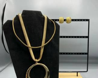 Gold Chicos Necklaces And Matching Earrings 
