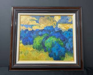 4 Original Oil Painting The Blue Wood By Easton Pribble