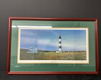 Bodie Island Lighthouse in the Outer Banks, North Carolina Matted Framed
