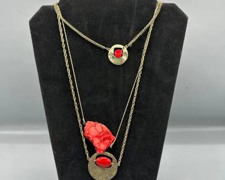 Red And Gold Jewelry Set
