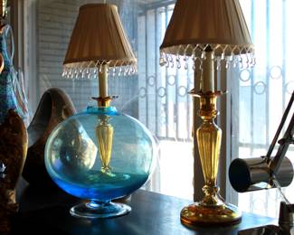 gold glass table lamps