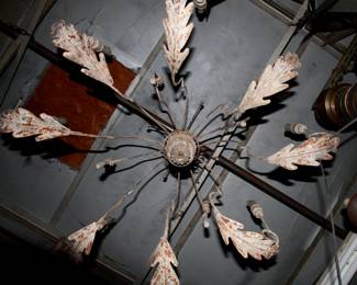 weathered iron chandelier