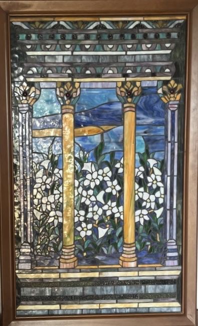Framed Colorful Stained Glass Panel
