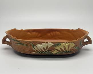 Vintage 1945 Roseville Freesia Brown Art Pottery