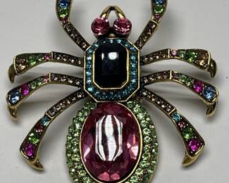 Spider Brooch with Rhinestones
