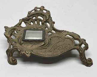 Vintage Telford Victorian-style Brass Inkwell