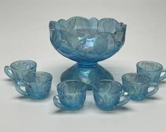 Vintage Mosser Glass "Inverted Strawberry" Child-Size Punch Bowl