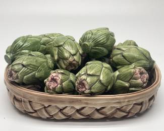 Vintage Hand Glazed Italian Ceramic Artichoke