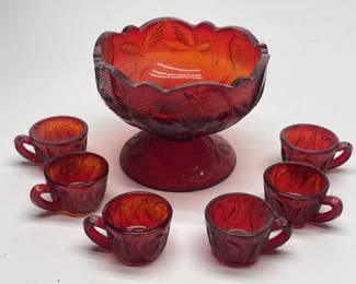 Vintage Mosser Glass Inverted Thistle Childs