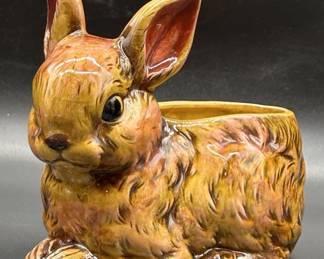 Vintage Japanese Porcelain Rabbit Planter