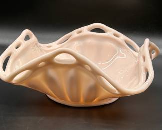 Duncan Miller Pink Opalescent Handkercheif Bowl