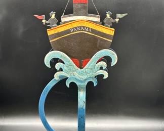 Metal Art Ship Riding a Wave, Registered Panama