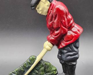 Antique Cast Iron Golfer Door Stop