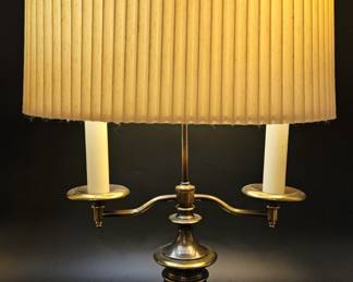 Vtg. French Bouillotte-Style Lamp w/ 2-Lights 