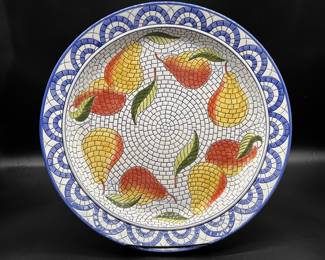 Clay Art Mosaic Pear Centerpiece / Fruit Bowl